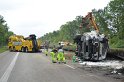 LKW umgestuerzt A 1 Rich Saarbruecken P170